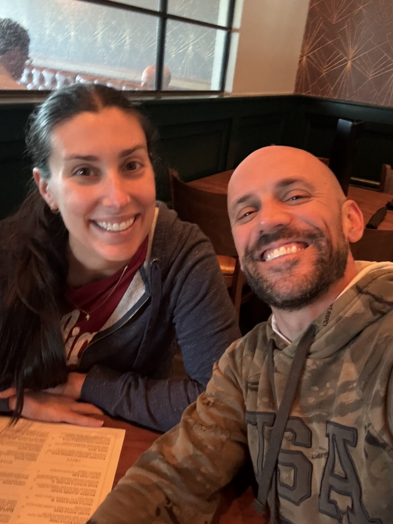Doug and his wife at breakfast